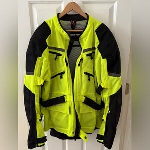 Men’s Firstgear Adventure Mesh Motorcycle Jacket Size 2XL Hi Vis Neon Dayglo